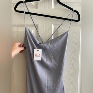 Satin cowl neck midi dress